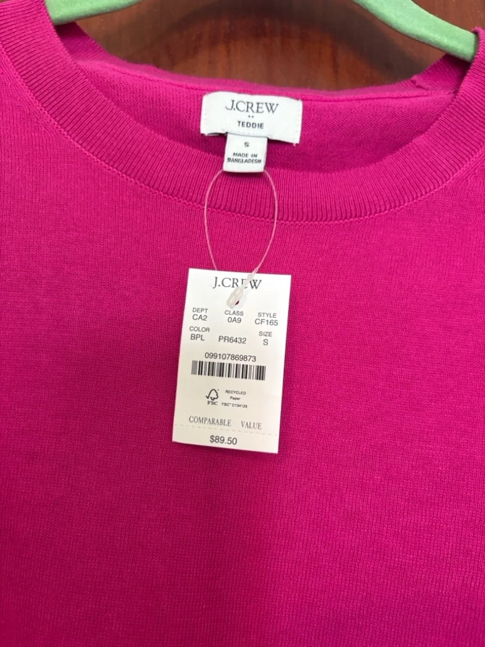 J. Crew Women's Fuchsia Crewneck Sweater